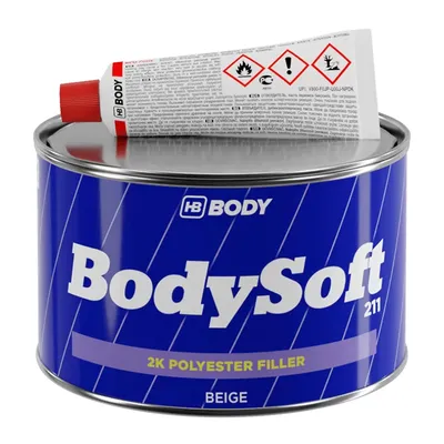Кит Body полиестерен за автомобили 0.38 кг, бежов, 211 Bodysoft 2K