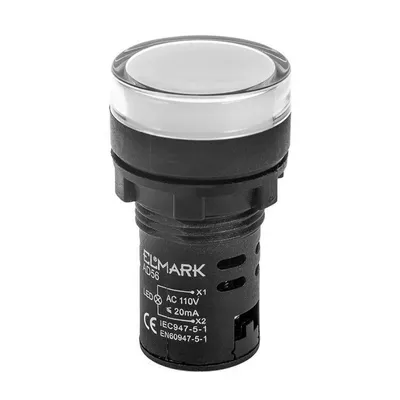 Лампа Elmark сигнална LED моноблок 6 A, 230 V, бяла, AD56D-22-R