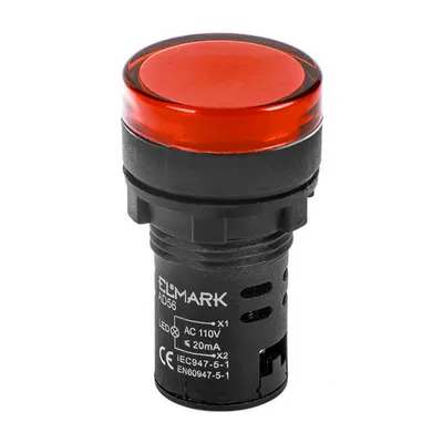 Лампа Elmark сигнална LED моноблок 6 A, 230 V, червена, AD56D-22-R