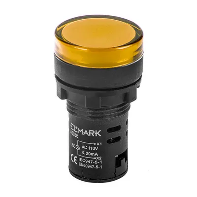 Лампа Elmark сигнална LED моноблок 6 A, 230 V, жълта, AD56D-22-R