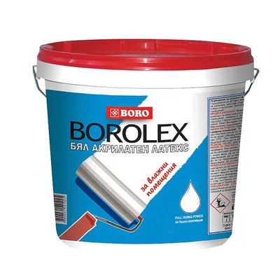 Латексова боя Boro за влажни помещения 1.5 кг, бяла, Borolex Latex