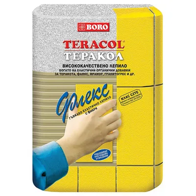 Лепило Boro циментово за плочки супер гъвкаво 5 кг, сиво, Teracol Flex