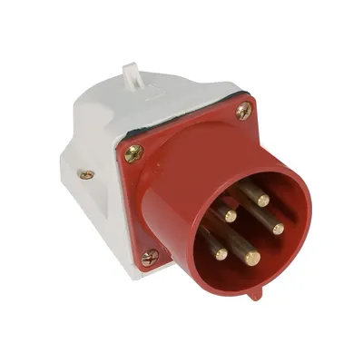 Щепсел промишлен Elmark трифазен стационарен  32 A, 380 V, 3P+N+Е, червен, HT