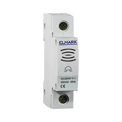 Звънец Elmark за DIN шина с 1 мелодия 230 V, бял, 220 V
