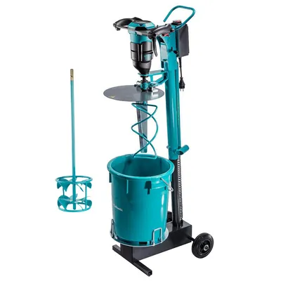Бъркалка Collomix електрическа едношпинделна със стойка и кофа   1800 W, 0-400/0-550/0-750 об./мин, 25 л, Hexafix, oneMIX 340
