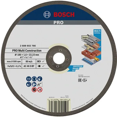 Диск карбофлексен за рязане Bosch универсален  180 мм, 1.6 мм, 22.23 мм, PRO Multi Construction