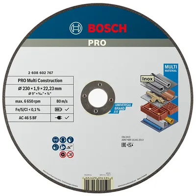 Диск карбофлексен за рязане Bosch универсален  230 мм, 1.9 мм, 22.23 мм, PRO Multi Construction