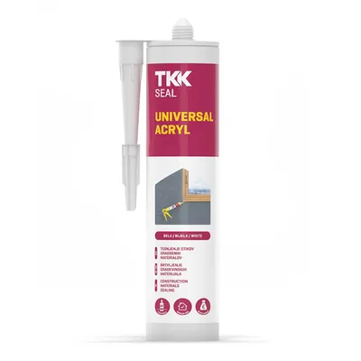 Лепило уплътнително TKK акрилно за пукнатини и фуги 280 мл, бяло, Universal Acryl