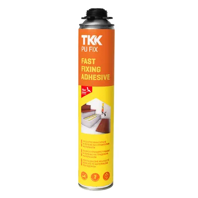 Полиуретанова пяна TKK пистолетна монтажна  750 мл, жълта, Fast Fixing Adhesive