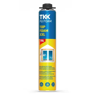 Полиуретанова пяна TKK пистолетна монтажна  840 мл, Top Foam XXL