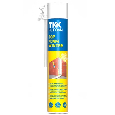 Полиуретанова пяна TKK ръчна монтажна зимна 750 мл, Top Foam Winter