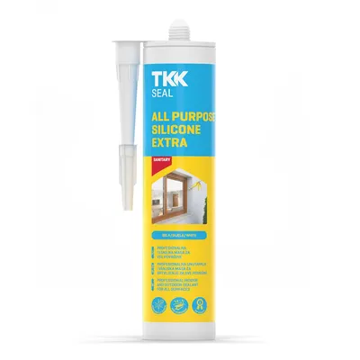 Санитарен силиконов уплътнител TKK  300 мл, бял, All Purpose Silicone Extra