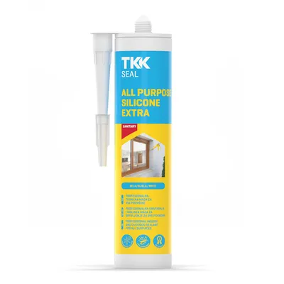 Санитарен силиконов уплътнител TKK  300 мл, прозрачен, All Purpose Silicone Extra
