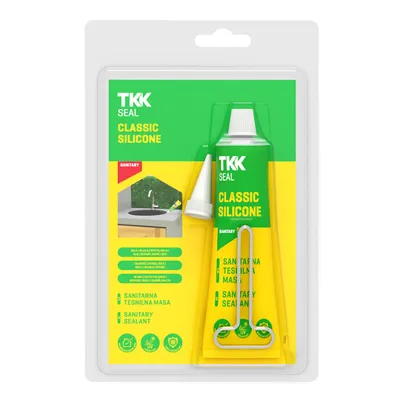 Санитарен силиконов уплътнител TKK  60 мл, прозрачен, Classic Silicone
