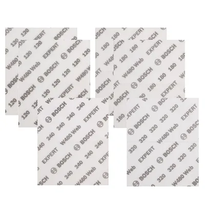 Шкурка на хартиена основа Bosch на листа 115x140 мм, P120, P180, P240, P320, 6 бр., Expert W480 Web