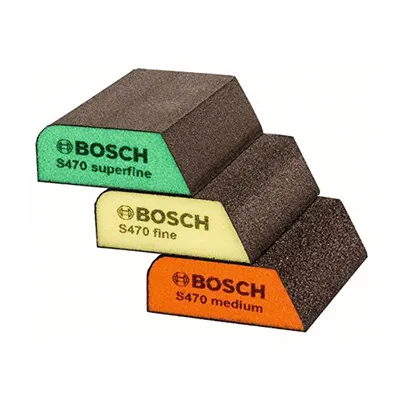 Шкурка върху гъба за ръчно шлайфане Bosch комплект 120х98 мм, 3 бр.