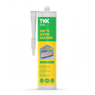 Силикон лепило TKK уплътнително термо- и маслоустойчиво  300 мл, червено, 300 °C Acetic Silicone