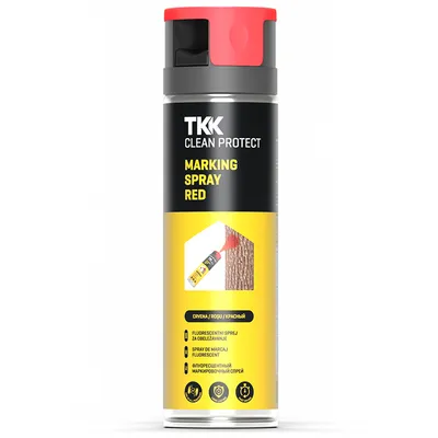 Спрей TKK маркировъчен флуоресцентен  0.5 л, червен, Clean Protect