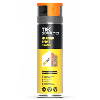 Спрей TKK маркировъчен флуоресцентен  0.5 л, оранжев, Clean Protect