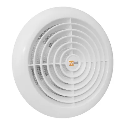 Вентилатор за баня MMotors за стенен монтаж с клапа 17 W, 150 м3/ч, ф 165х81 мм, бял, MM 120