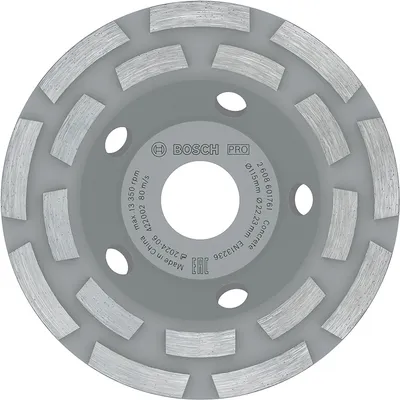 Диск диамантен за шлайфане Bosch на бетон 115 мм, 22.23 мм, PRO Concrete