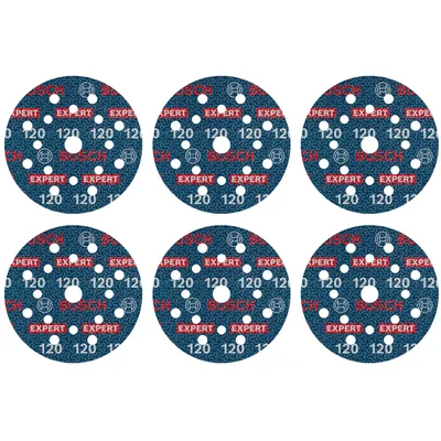 Фолио Bosch шлифовъчно за ротационен шлайф  125 мм, P120, 6 бр., Expert O780