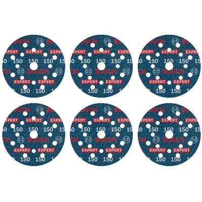 Фолио Bosch шлифовъчно за ротационен шлайф  125 мм, P150, 6 бр., Expert O780