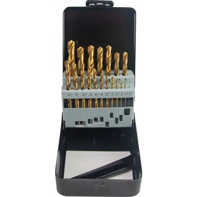 Свредла за метал 19бр ø1.0-10mm HSS + TIN к-т