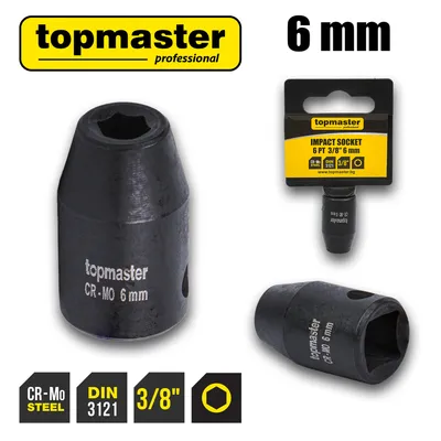 Вложка ударна 6 стенна 3/8"х6mm TMP