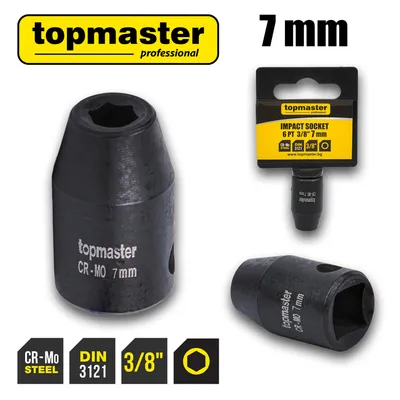 Вложка ударна 6 стенна 3/8"х7mm TMP