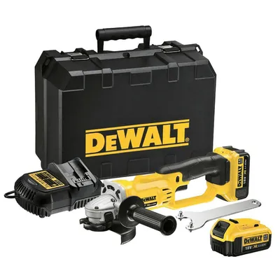Акумулаторен ъглошлайф DeWALT с 2 батерии и зарядно, 18 V, 4 Ah, 125 мм, 8000 об./мин, DCG412M2