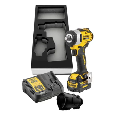 Акумулаторен гайковерт DeWALT с безчетков двигател  с 1 батерия и зарядно, 12 V, 5 Ah, 340 Nm, квадрат, 1/2", DCF901P1G