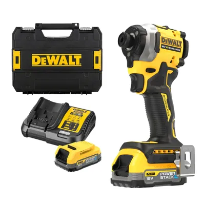 Акумулаторен гайковерт DeWALT с безчетков двигател с 2 батерии и зарядно, 18 V, 1.7 Ah, 206.2 Nm, шестостен, 1/4", DCF850E2T