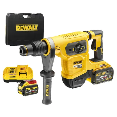 Акумулаторен перфоратор DeWALT с безчетков двигател с 2 батерии и зарядно, SDS-max, 54/18 V, 3/9 Ah, 6.1 J, 3150 уд./мин, DCH481X2