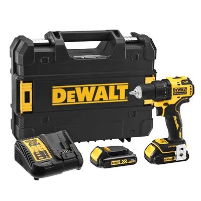 Акумулаторен винтоверт DeWALT с безчетков двигател с 2 батерии и зарядно, 18 V, 1.5 Ah, 65 Nm, 1.5-13 мм, DCD708S2T