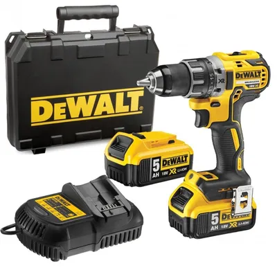 Акумулаторен винтоверт DeWALT с безчетков двигател с 2 батерии и зарядно, 18 V, 5 Ah, 70 Nm, 1.5-13 мм, DCD791P2