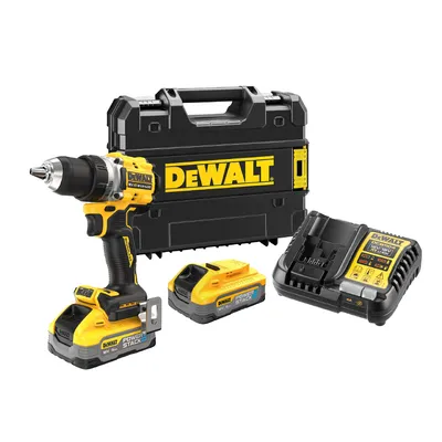 Акумулаторен винтоверт DeWALT с безчетков двигател с 2 батерии и зарядно, 18 V, 5 Ah, 90 Nm, 13 мм, DCD800H2T