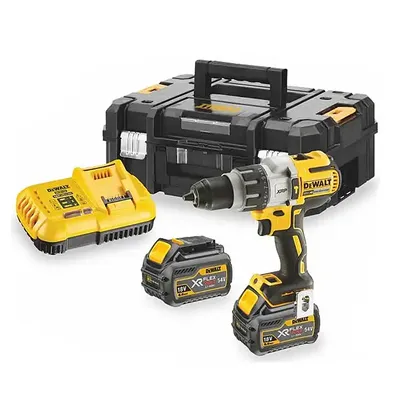 Акумулаторен винтоверт DeWALT с безчетков двигател   с 2 батерии и зарядно, 18 V, 6 Ah, 95 Nm, 1.5-13 мм, DCD991T2