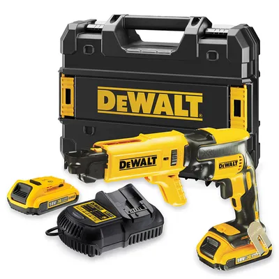 Акумулаторен винтоверт DeWALT с безчетков двигател за сухо строителство с 2 батерии и зарядно, 18 V, 2 Ah, 30 Nm, 1/4", шестостен, DCF620D2K