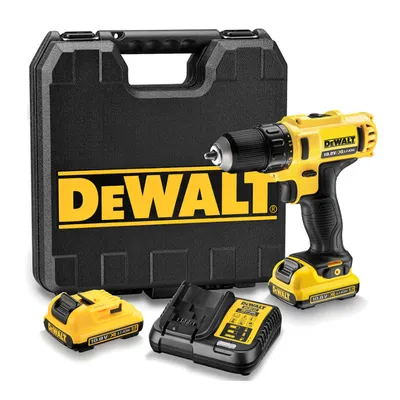 Акумулаторен винтоверт DeWALT с колекторен двигател с 2 батерии и зарядно, 10.8 V, 2 Ah, 24 Nm, 1-10 мм, DCD710D2