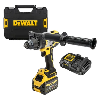 Акумулаторна ударна бормашина DeWALT с 1 батерия и зарядно, 18 V, 6 Ah, 112 Nm, 0-500/1500/2250 об./мин, 1.5-13 мм, DCD999T1