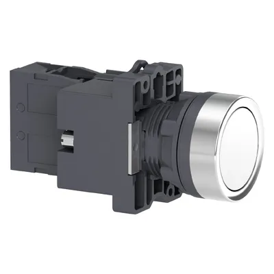 Бутонен превключвател Schneider Electric с пружинно връщане светещ 3 A, 24 V, 1 NO, бял, Easy Harmony XA2E