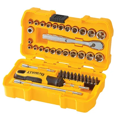 Гедоре комплект DeWALT вложки с тресчотка и накрайници  50 бр., 1/4", DWMT81610