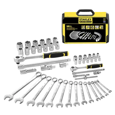 Гедоре комплект Stanley Fatmax вложки с тресчотка и гаечни ключове   4-24 мм, 1/4", 1/2 ", 50 бр., FMMT82827-1