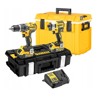 Комплект акумулаторни инструменти DeWALT с 2 батерии и зарядно, DCD796, DCF887, 18 V, 5 Ah, DCK266P2C