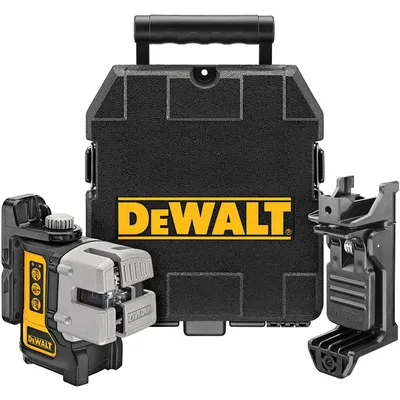 Линеен лазерен нивелир DeWALT с 3 лъча   15 м, 50 м, 0.3 мм/м, DW089K