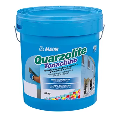 Мазилка Mapei полимерна фасадна 25 кг, 2 мм, Quarzolite Tonachino