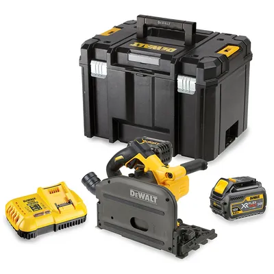 Ръчен потапящ се циркуляр DeWALT акумулаторен с 2 батерии и зарядно, 54/18 V, 2/6 Ah, ф 165 мм, 2500-4200 об./мин, DCS520T2