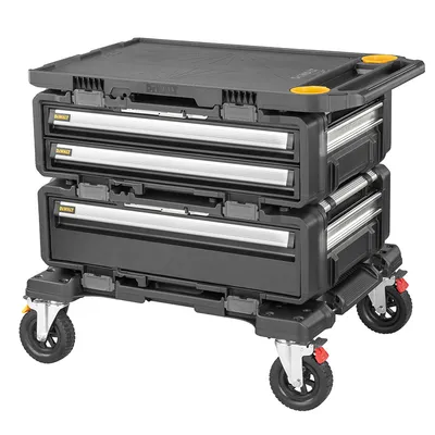 Шкаф DeWALT пластмасов подвижен модулен 860х760х660 мм, 200 кг, черен, Toughsystem 2.0