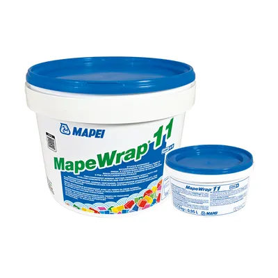 Смес Mapei за саниране на стоманобетонни конструкции за пукнатини до 5 мм  6 кг, сива/бяла, Mapewrap 11